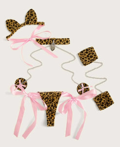 leopard lingerie set