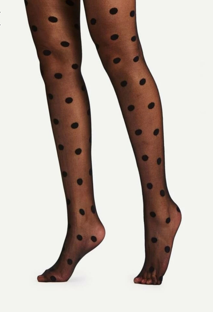 polka dot mesh tights