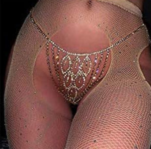 sexy rhinestone thong