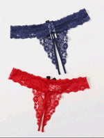 lace crotchless thongs